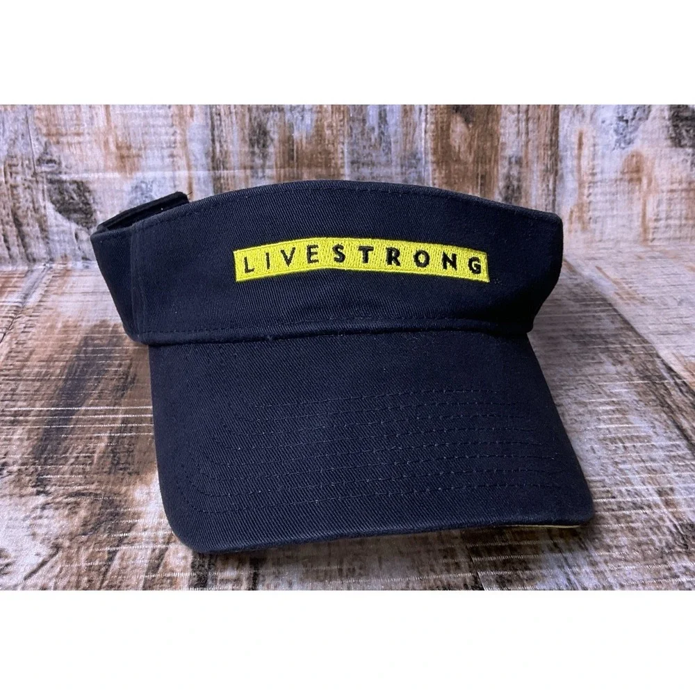 Livestrong Nike Visor Hat Cycling Workout Embroidered Black Adult